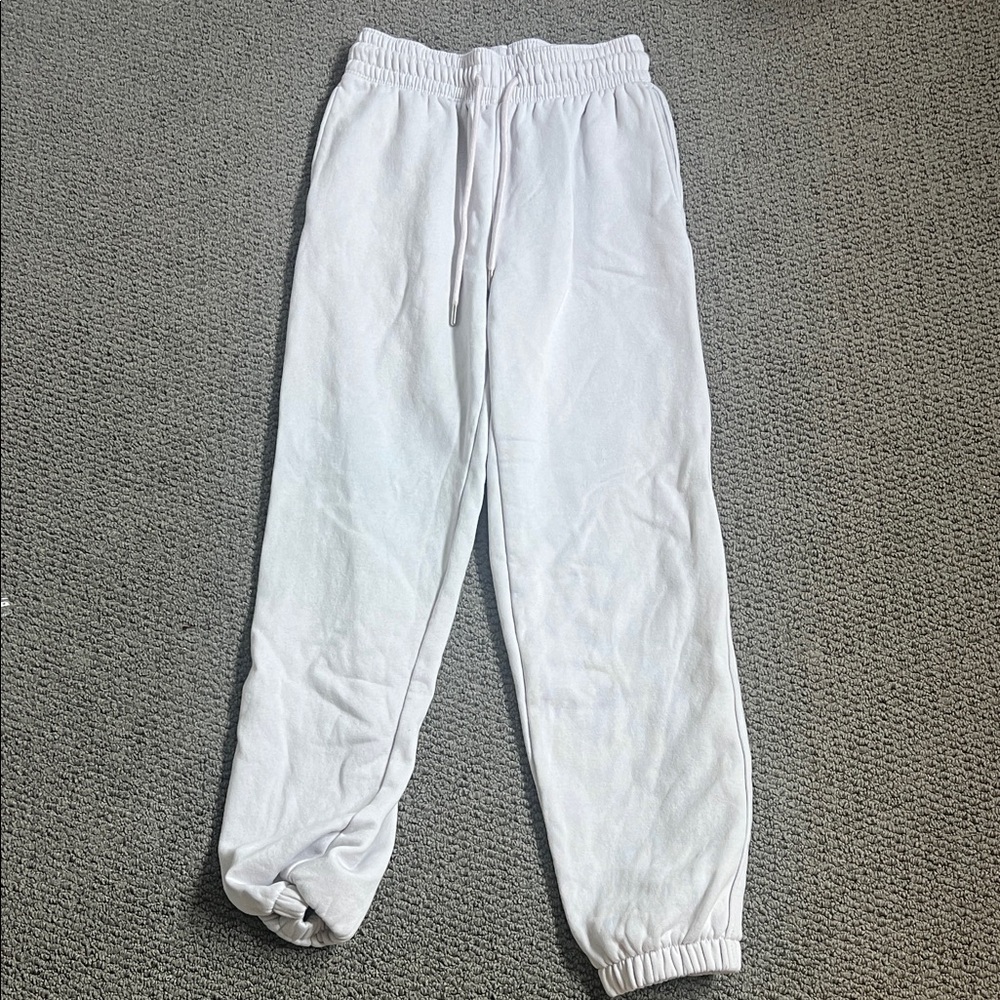 H&M Classic White Sweatpants